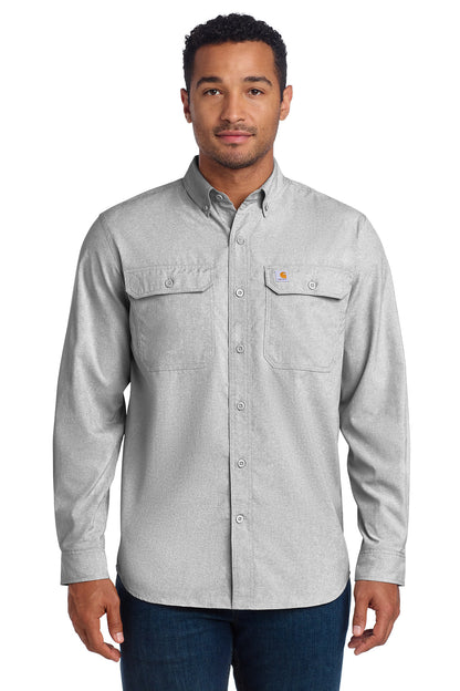 Carhartt Force Solid Long Sleeve Shirt - Steel - front