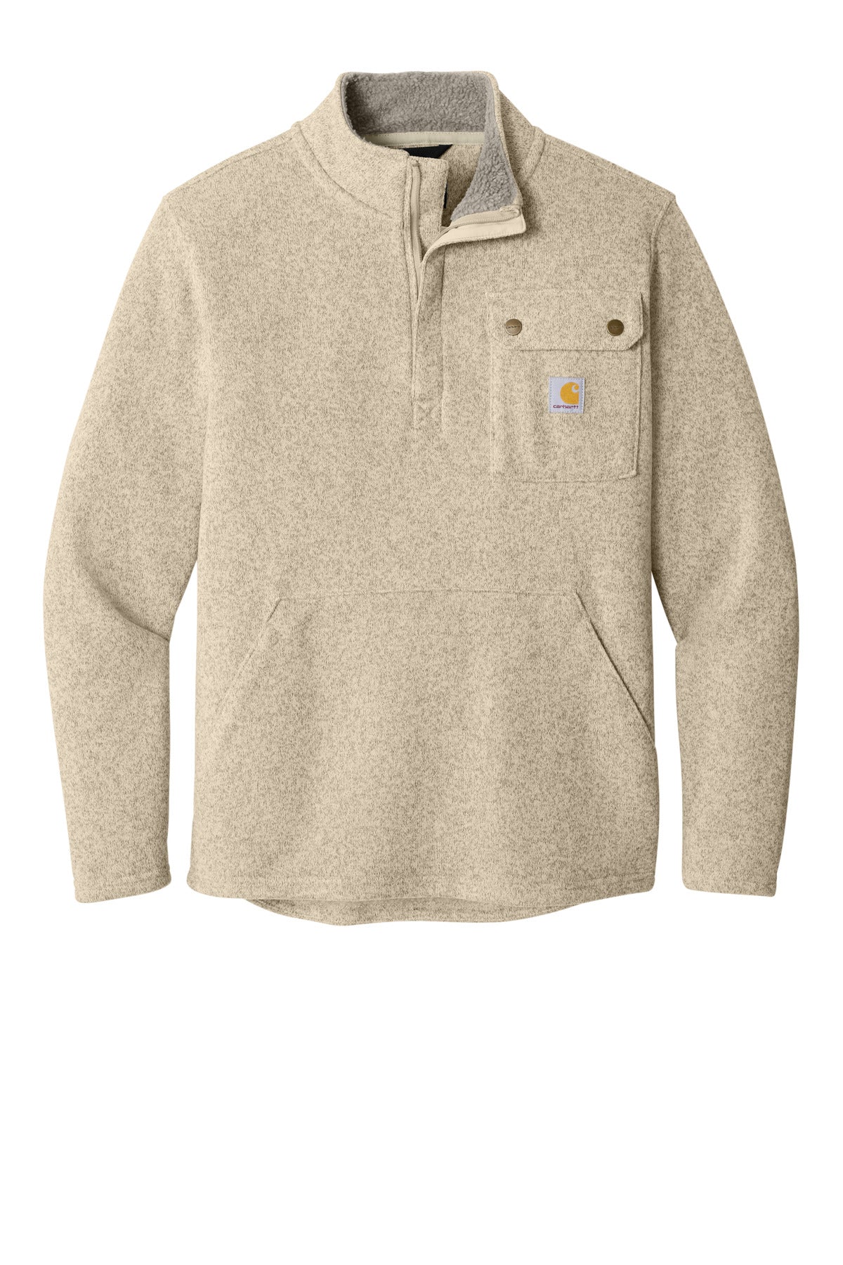 Carhartt Midweight 1/4-Zip Sweater Fleece - Oat Milk - flat front