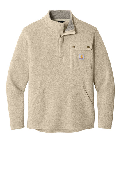 Carhartt Midweight 1/4-Zip Sweater Fleece - Oat Milk - flat front