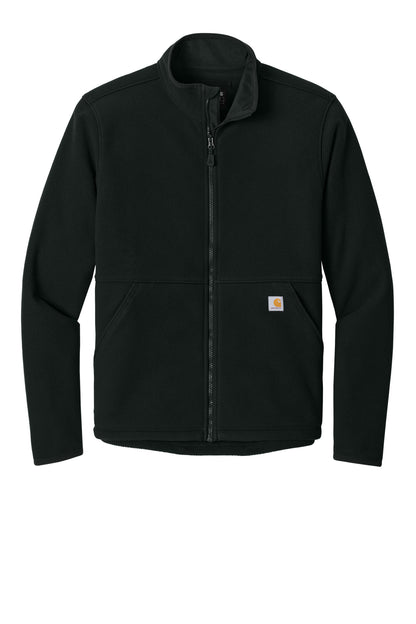 Carhartt Textured Full-Zip Fleece Jacket - Black - flat front