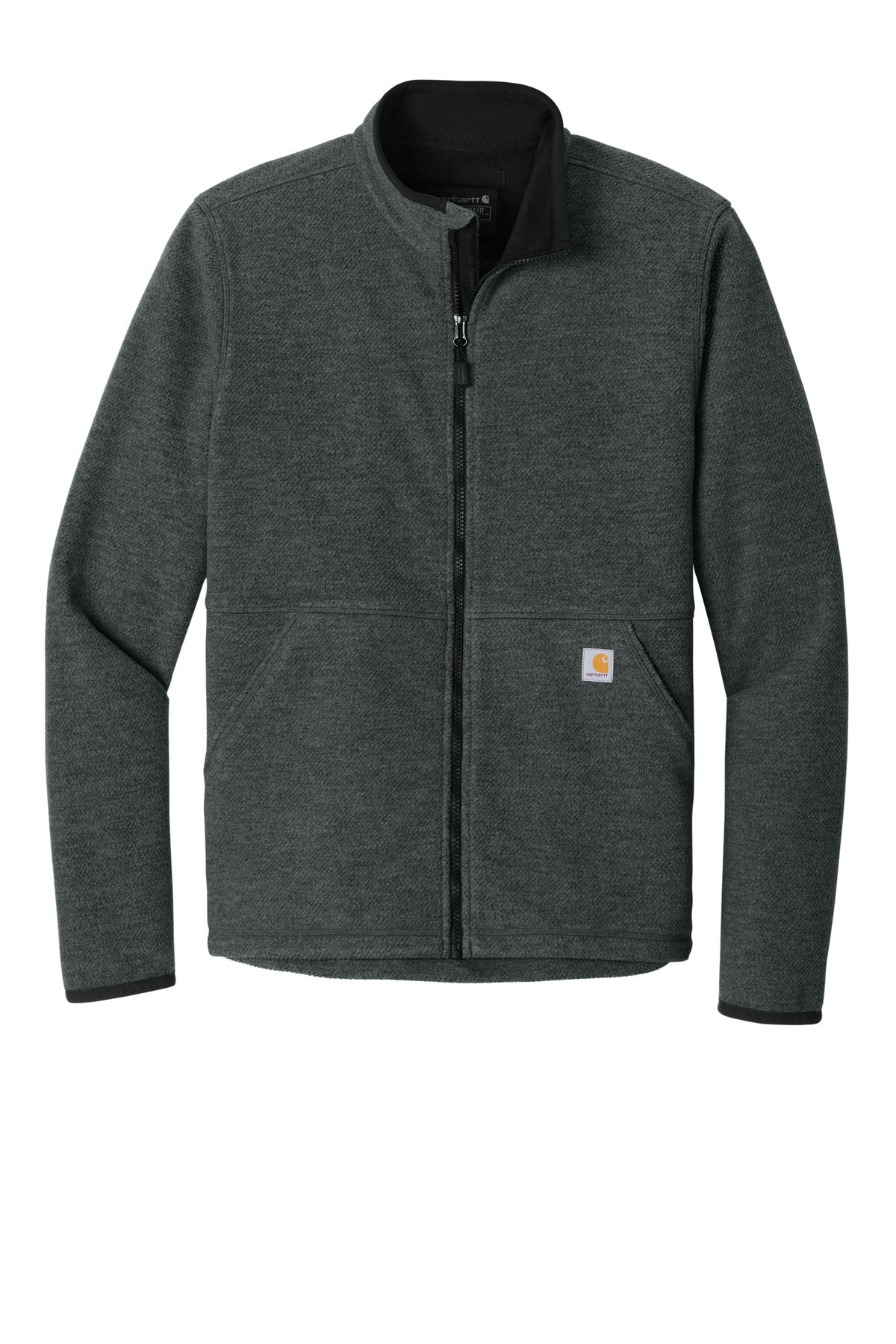 Carhartt Textured Full-Zip Fleece Jacket - Carbon Heather - flat front
