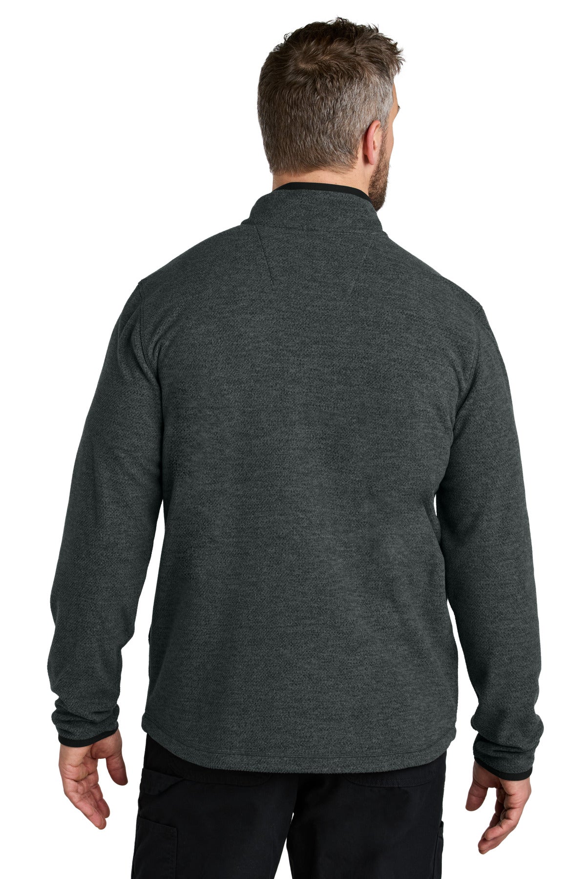 Carhartt Textured Full-Zip Fleece Jacket - Carbon Heather - back