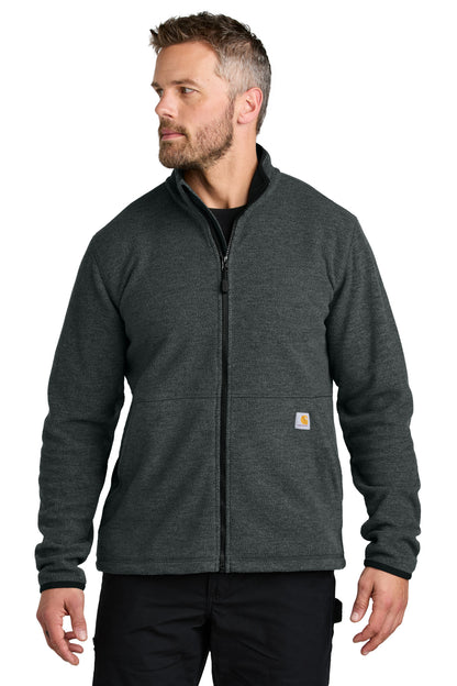Carhartt Textured Full-Zip Fleece Jacket - Carbon Heather - front