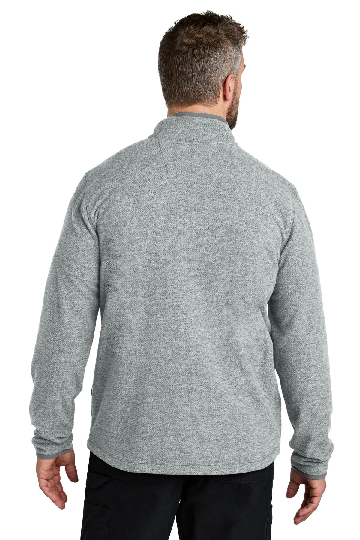 Carhartt Textured Full-Zip Fleece Jacket - Heather Grey - back