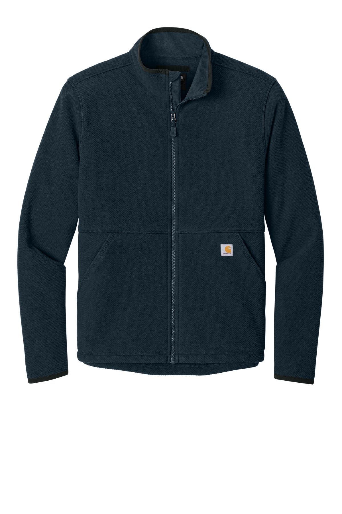Carhartt Textured Full-Zip Fleece Jacket - Navy - flat front