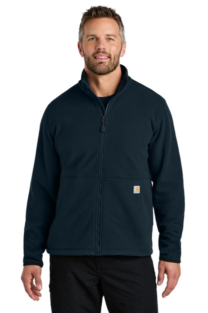 Carhartt Textured Full-Zip Fleece Jacket - Navy - front