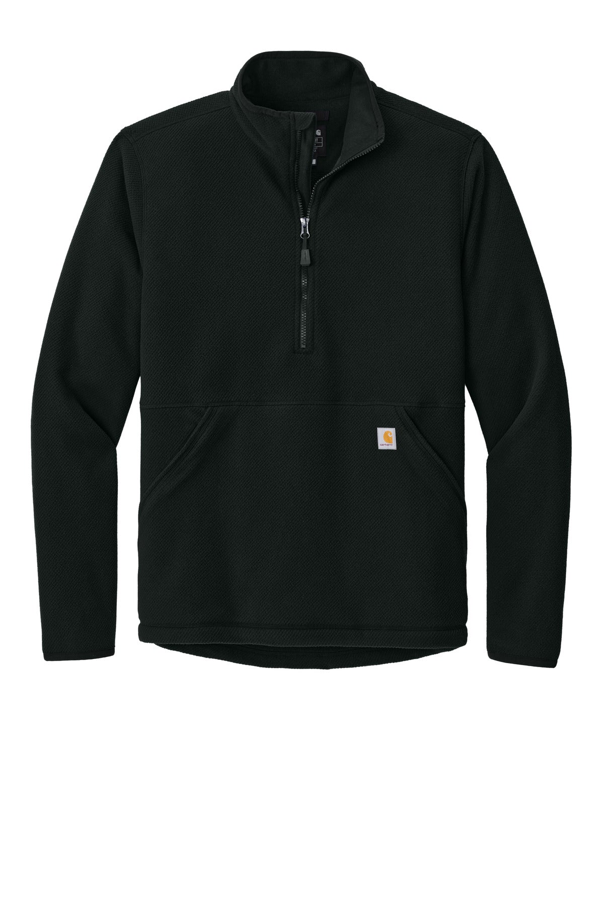 Carhartt Textured 1/2-Zip Fleece Jacket - Black - flat front
