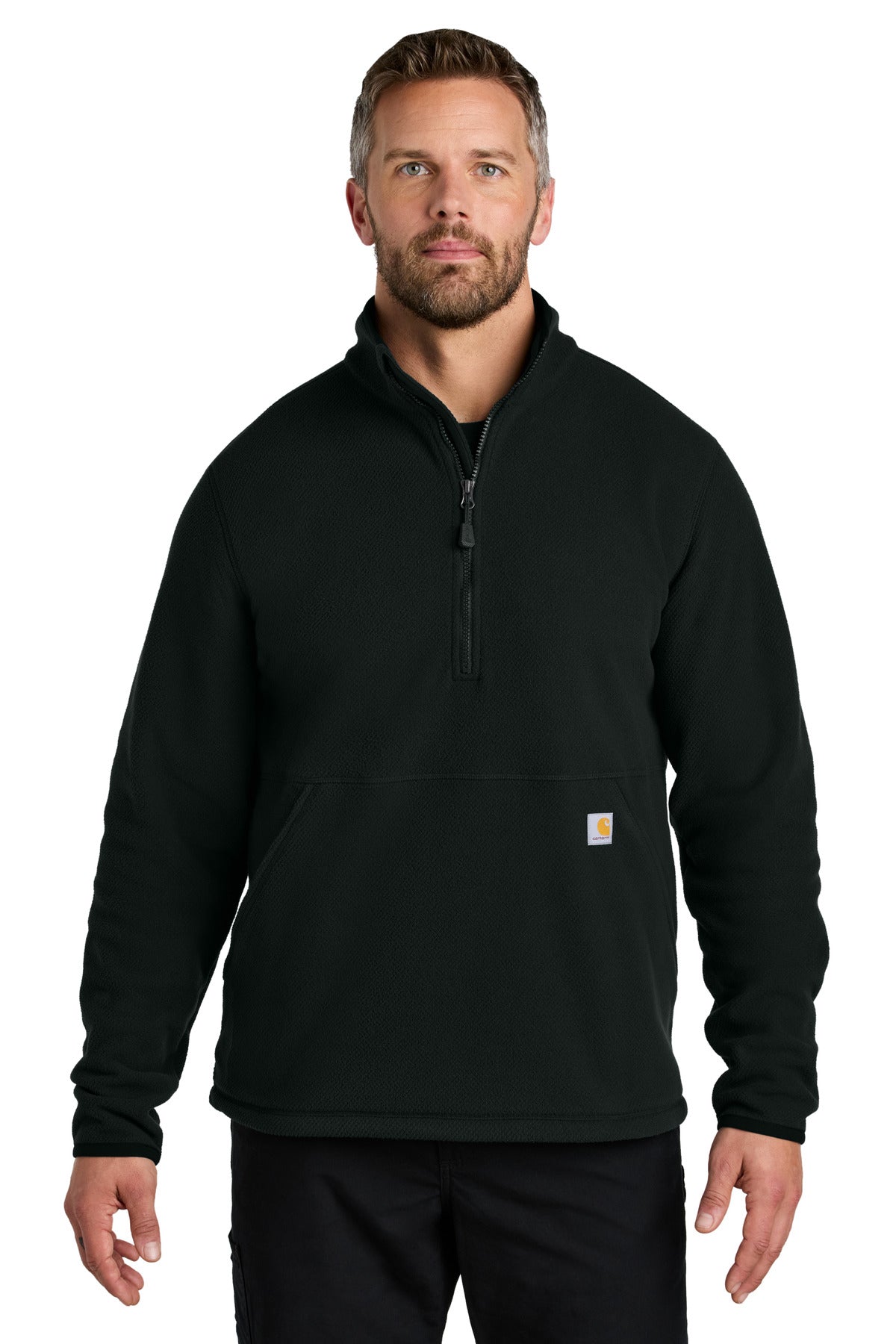 Carhartt Textured 1/2-Zip Fleece Jacket - Black - front