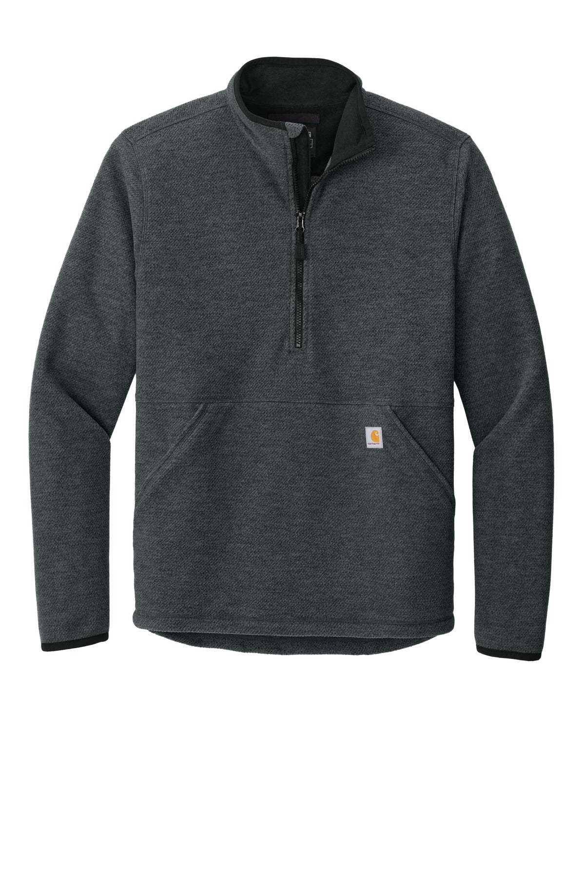Carhartt Textured 1/2-Zip Fleece Jacket - Carbon Heather - flat front