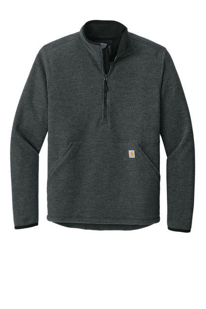 Carhartt Textured 1/2-Zip Fleece Jacket - Carbon Heather - flat front
