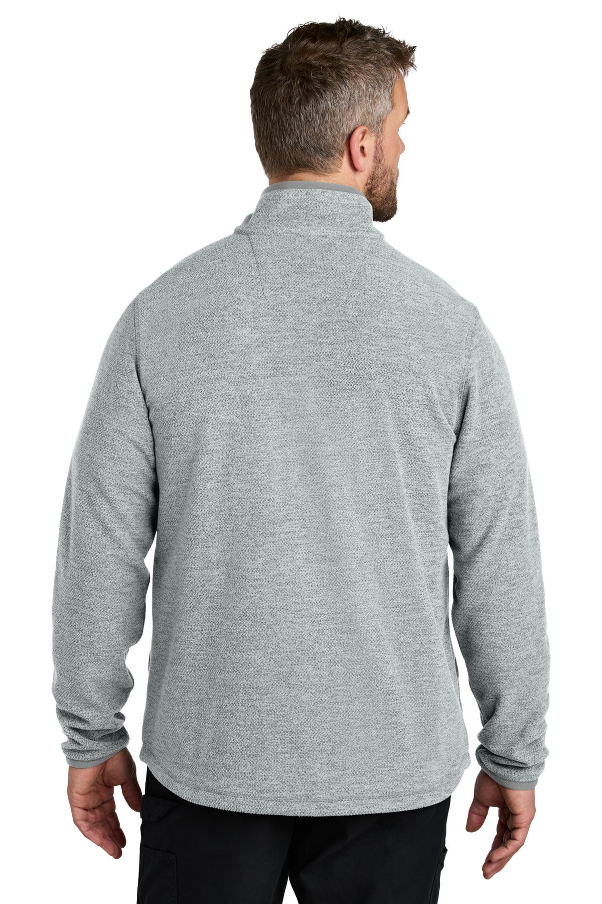 Carhartt Textured 1/2-Zip Fleece Jacket - Heather Grey - back