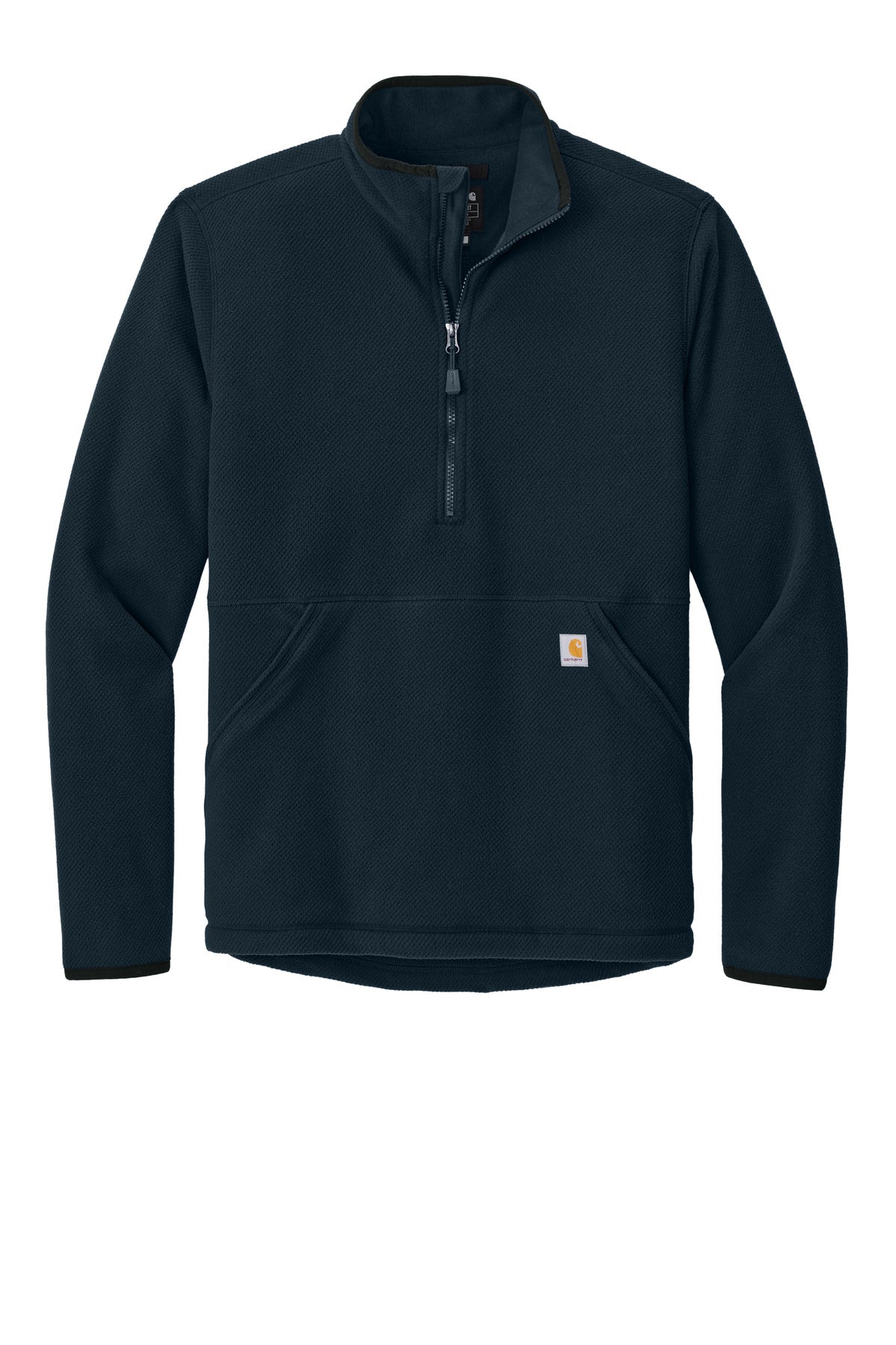 Carhartt Textured 1/2-Zip Fleece Jacket - Navy - flat front