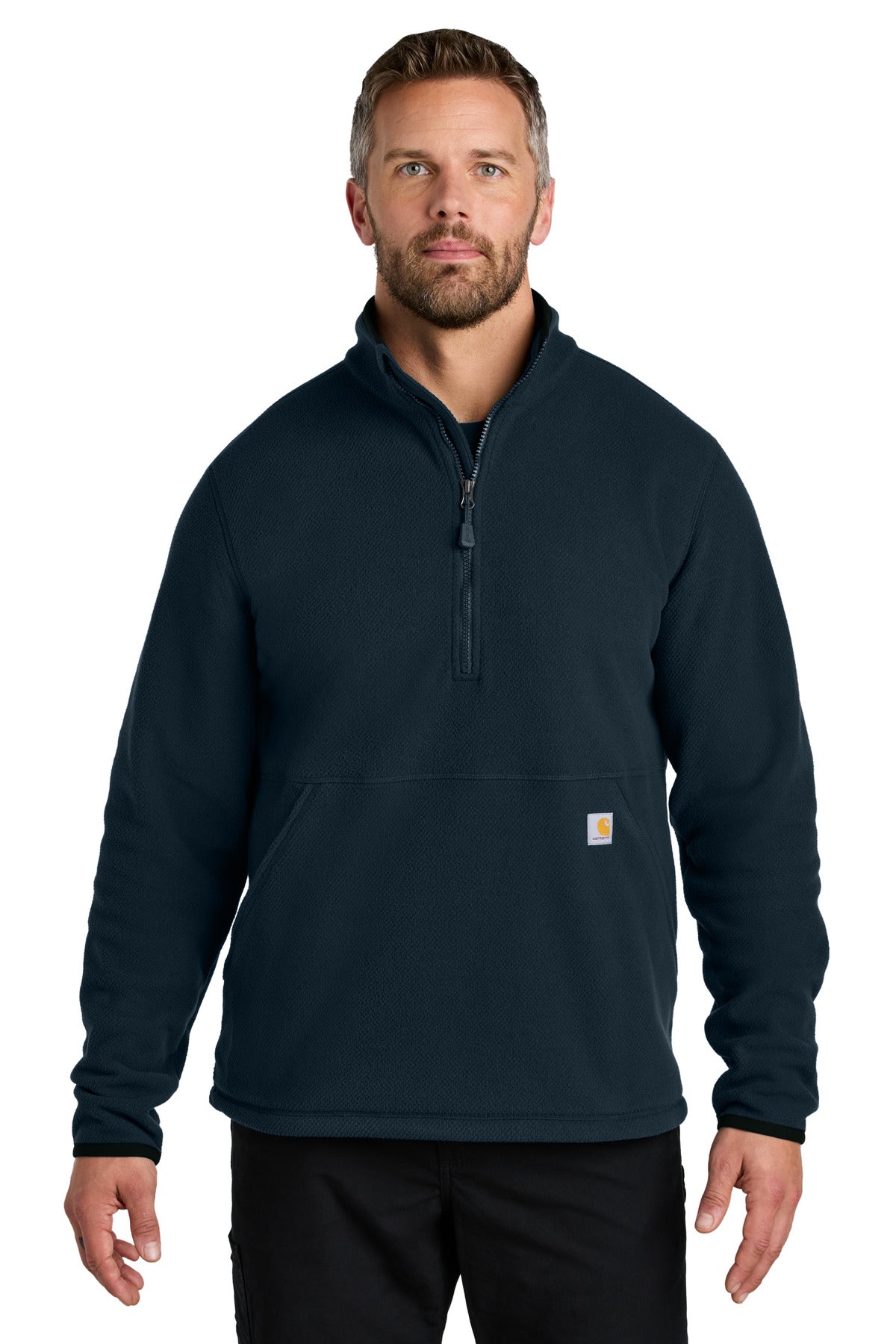 Carhartt Textured 1/2-Zip Fleece Jacket - Navy - front