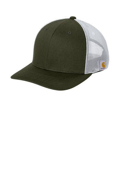 Carhartt Flexfit 110 Mesh Back Cap - Moss/ White - front