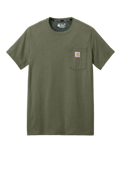 Carhartt Force Short Sleeve Pocket T-Shirt - Basil Heather - flat front