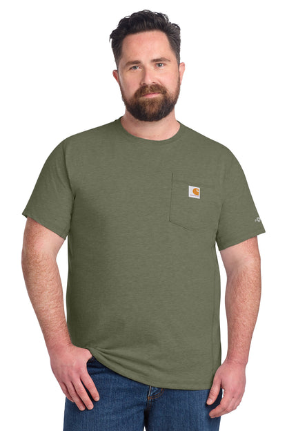 Carhartt Force Short Sleeve Pocket T-Shirt - Basil Heather - front
