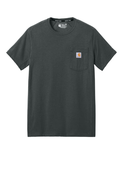 Carhartt Force Short Sleeve Pocket T-Shirt - Carbon Heather - flat front