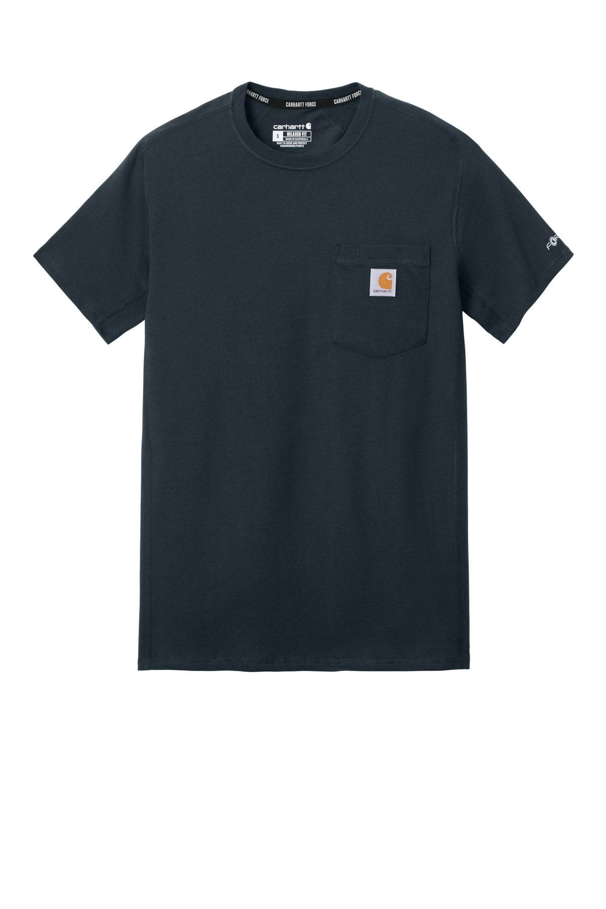 Carhartt Force Short Sleeve Pocket T-Shirt - Navy - flat front
