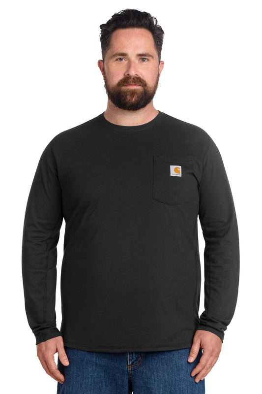 Carhartt Force Long Sleeve Pocket T-Shirt - Black - front