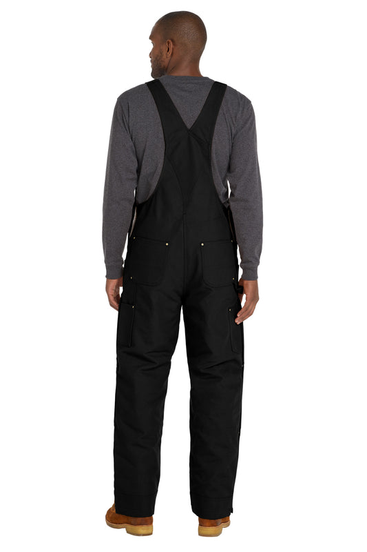 Carhartt Firm Duck Insulated Bib Overalls - Black - back