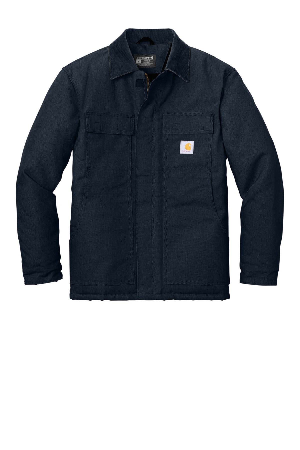 Carhartt Duck Traditional Coat - Dark Navy - flat front