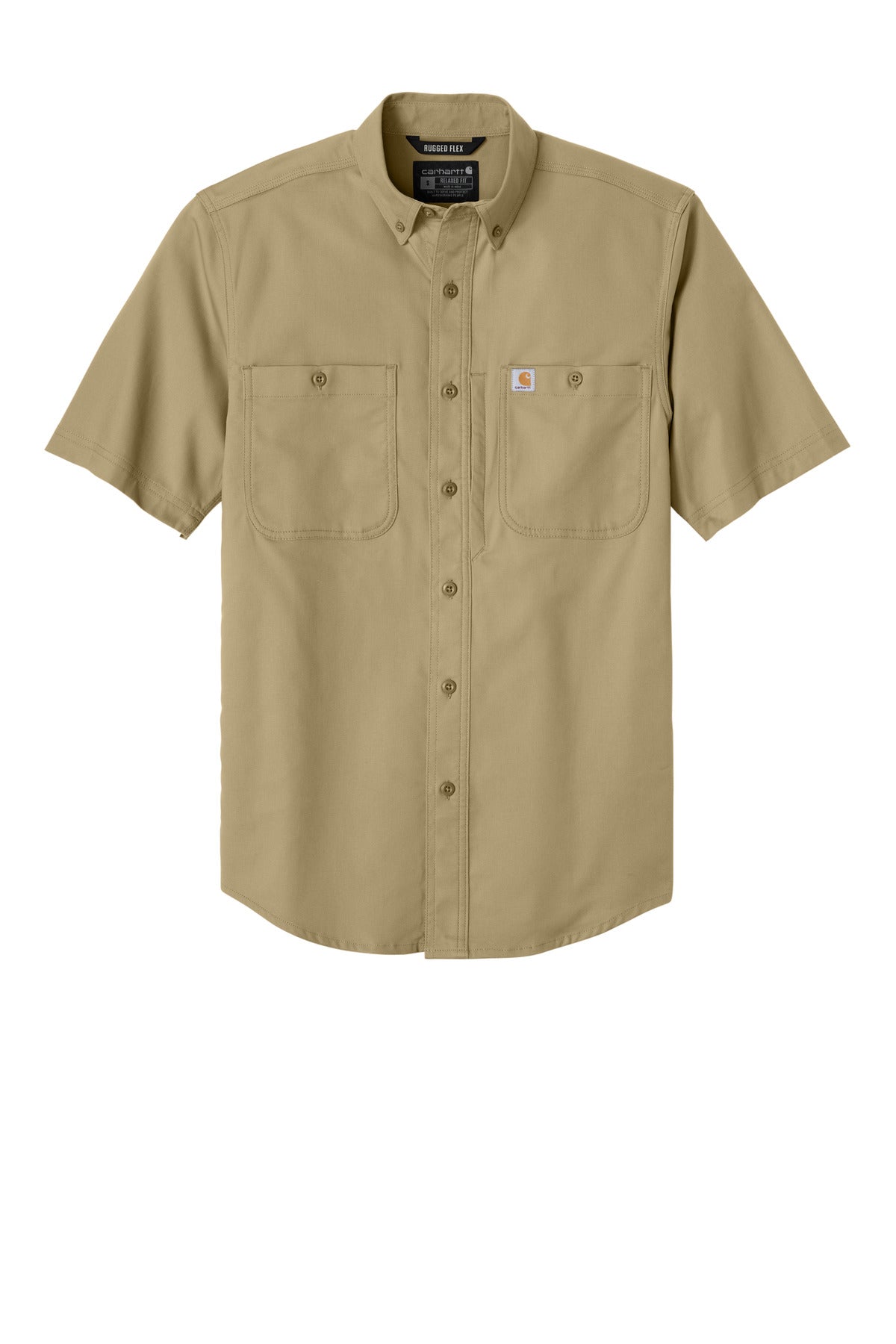 Carhartt Rugged ProfessionalSeries Short Sleeve Shirt - Dark Khaki - flat front
