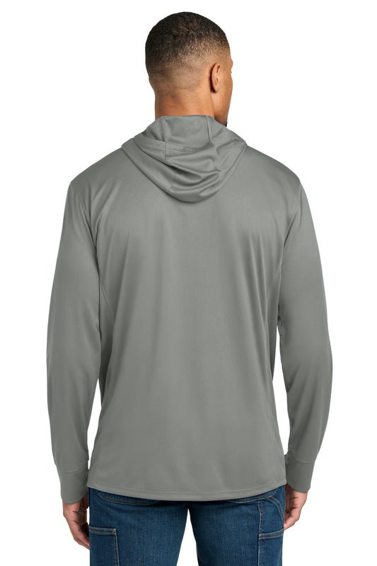 Carhartt Force Sun Defender Long Sleeve Hooded T-Shirt - Asphalt Grey - back