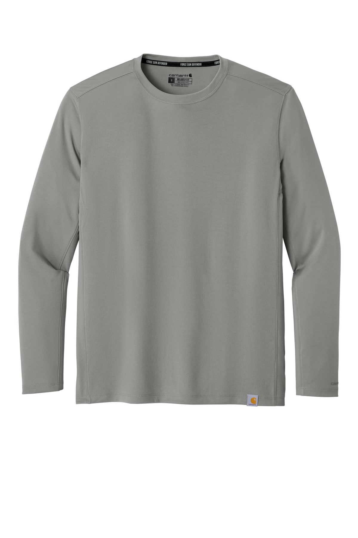 Carhartt Force Sun Defender Long Sleeve T-Shirt - Asphalt Grey - flat front