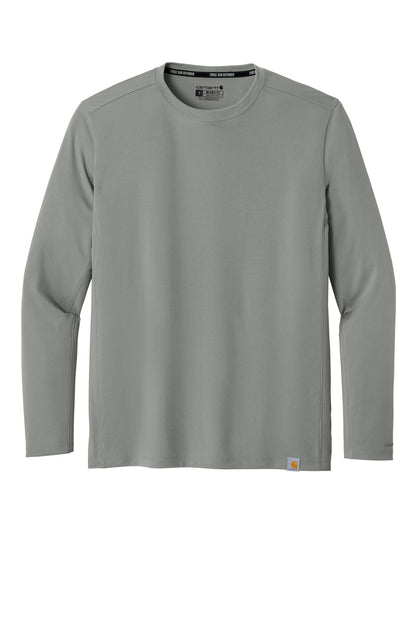 Carhartt Force Sun Defender Long Sleeve T-Shirt - Asphalt Grey - flat front