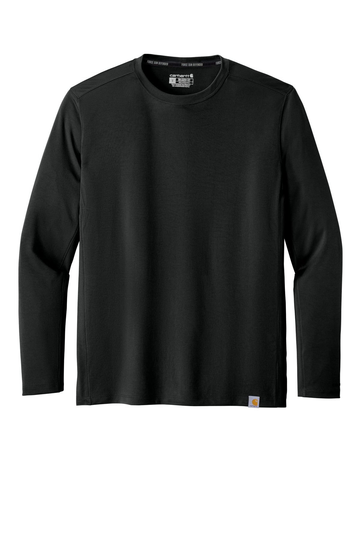Carhartt Force Sun Defender Long Sleeve T-Shirt - Black - flat front
