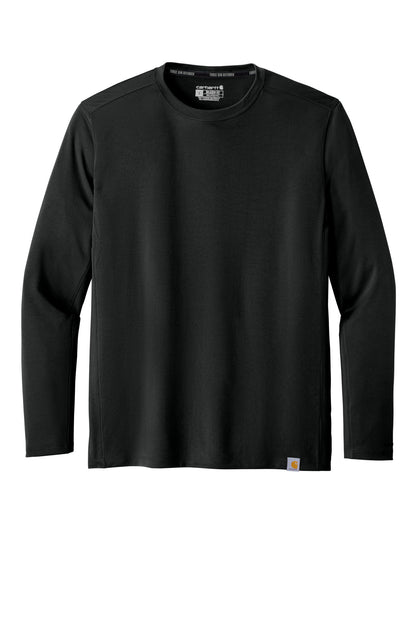 Carhartt Force Sun Defender Long Sleeve T-Shirt - Black - flat front