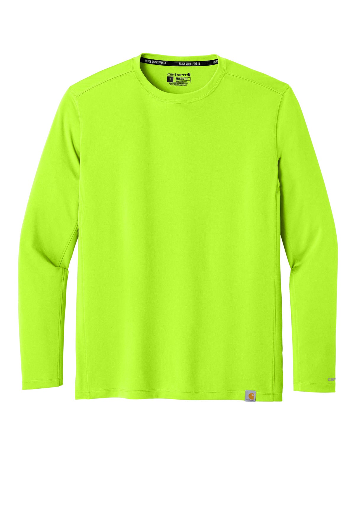 Carhartt Force Sun Defender Long Sleeve T-Shirt - Brite Lime - flat front