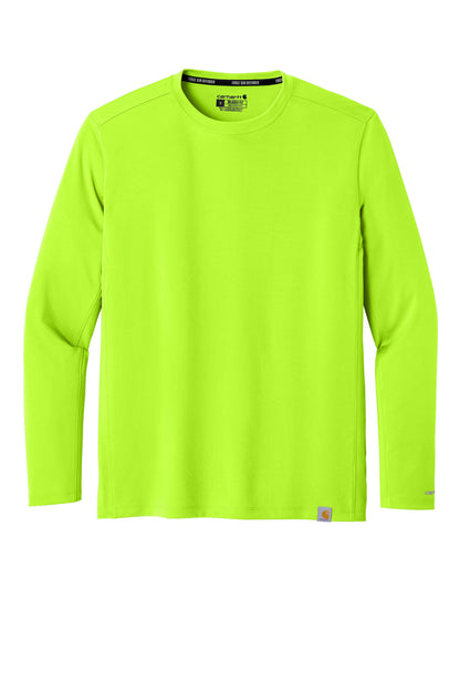 Carhartt Force Sun Defender Long Sleeve T-Shirt - Brite Lime - flat front
