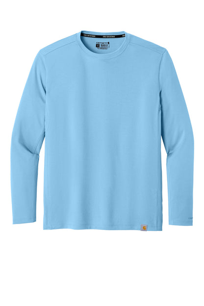 Carhartt Force Sun Defender Long Sleeve T-Shirt - Fresh Water Blue - flat front