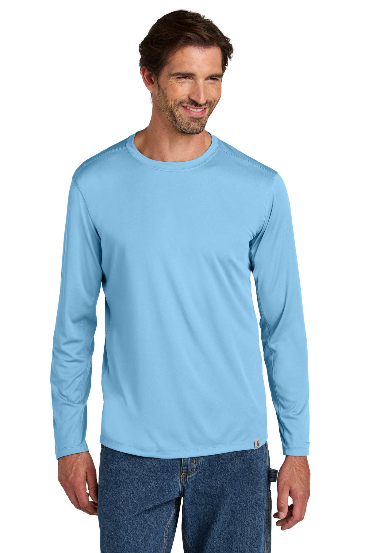 Carhartt Force Sun Defender Long Sleeve T-Shirt - Fresh Water Blue - front