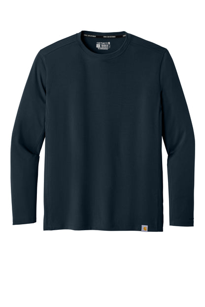 Carhartt Force Sun Defender Long Sleeve T-Shirt - Navy - flat front