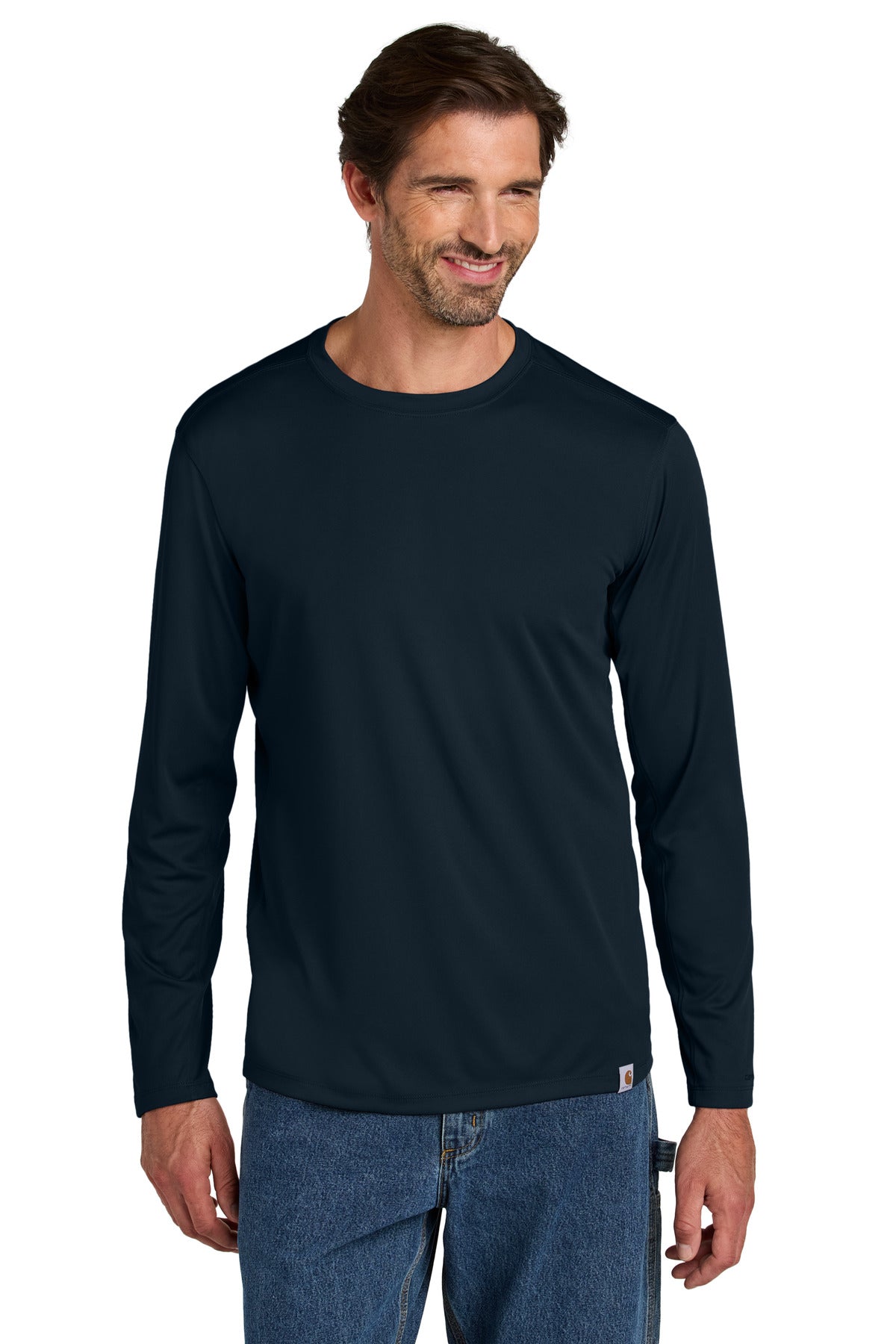Carhartt Force Sun Defender Long Sleeve T-Shirt - Navy - front