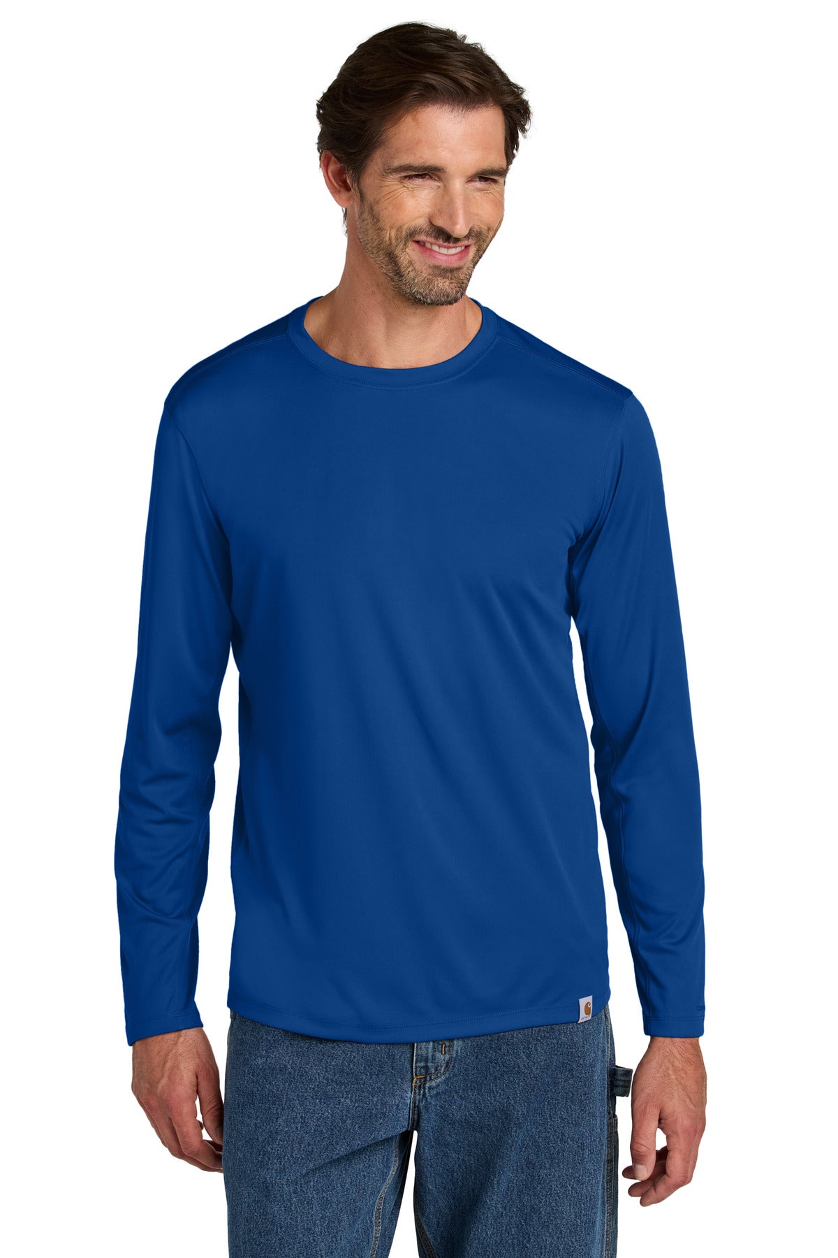 Carhartt Force Sun Defender Long Sleeve T-Shirt - Royal Glass Blue - front