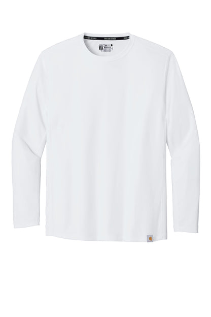 Carhartt Force Sun Defender Long Sleeve T-Shirt - White - flat front