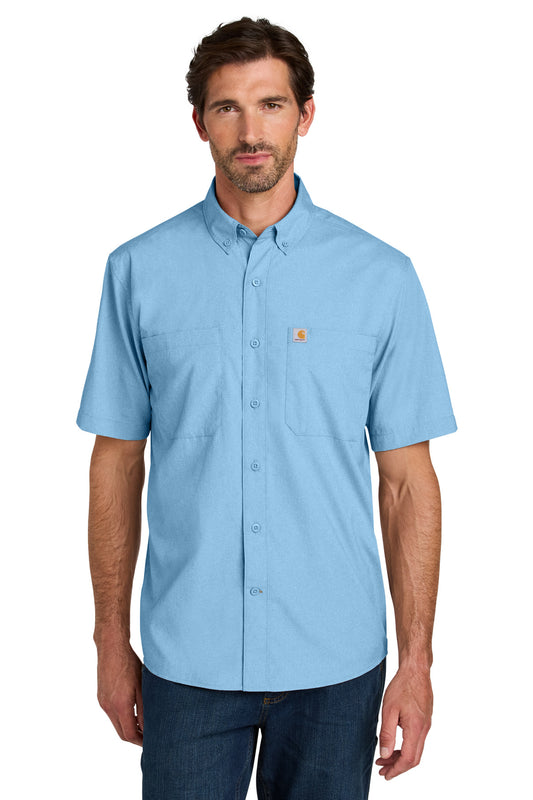 Carhartt Force Sun Defender Short Sleeve Shirt - Fresh Water Blue - front