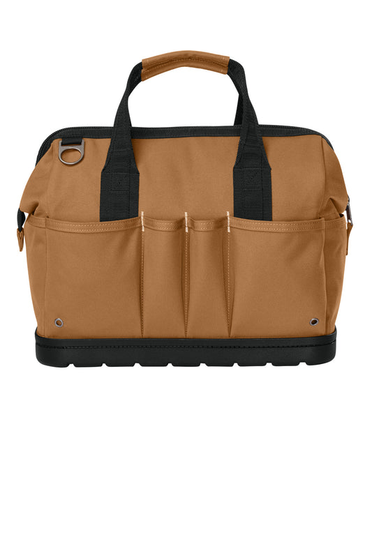 Carhartt 16-Inch Molded Base Heavyweight Tool Bag - Carhartt Brown - flat back