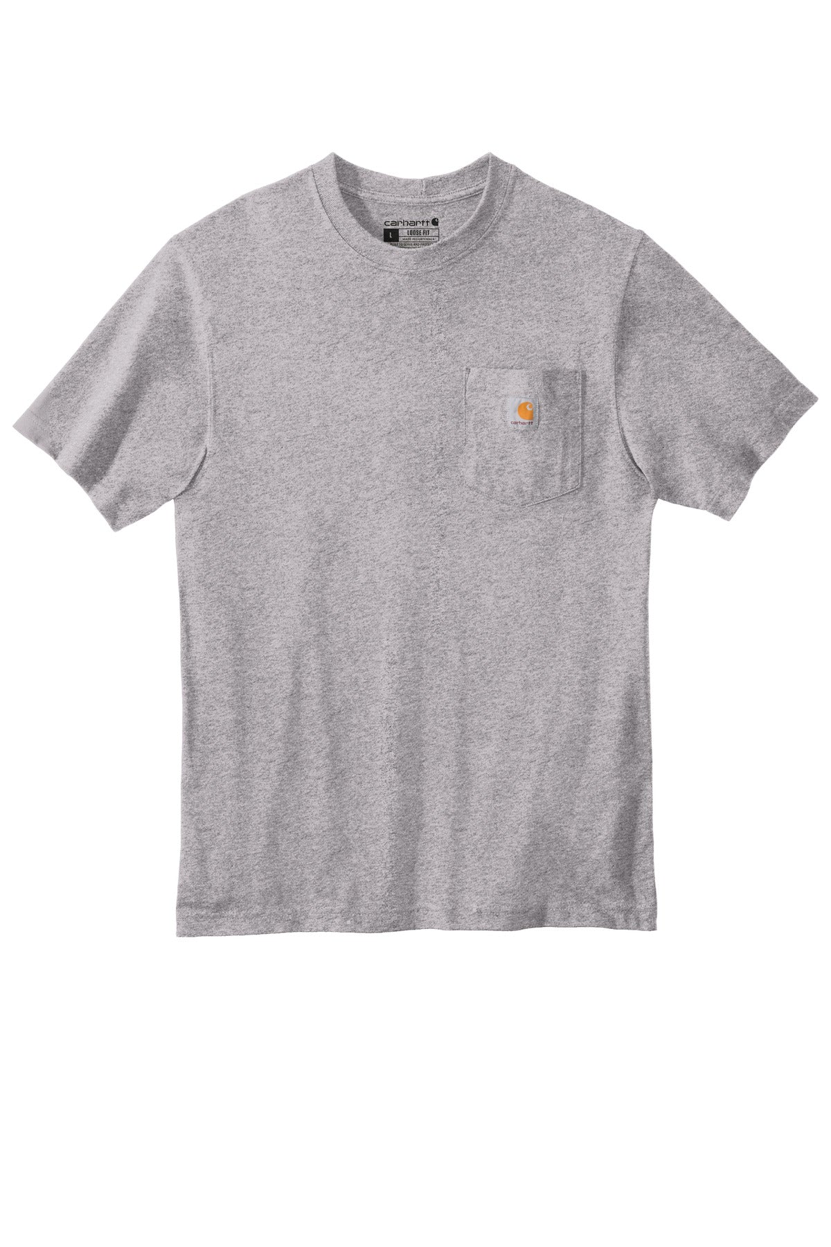 Carhartt Tall Workwear Pocket Short Sleeve T-Shirt - Heather Grey - flat front
