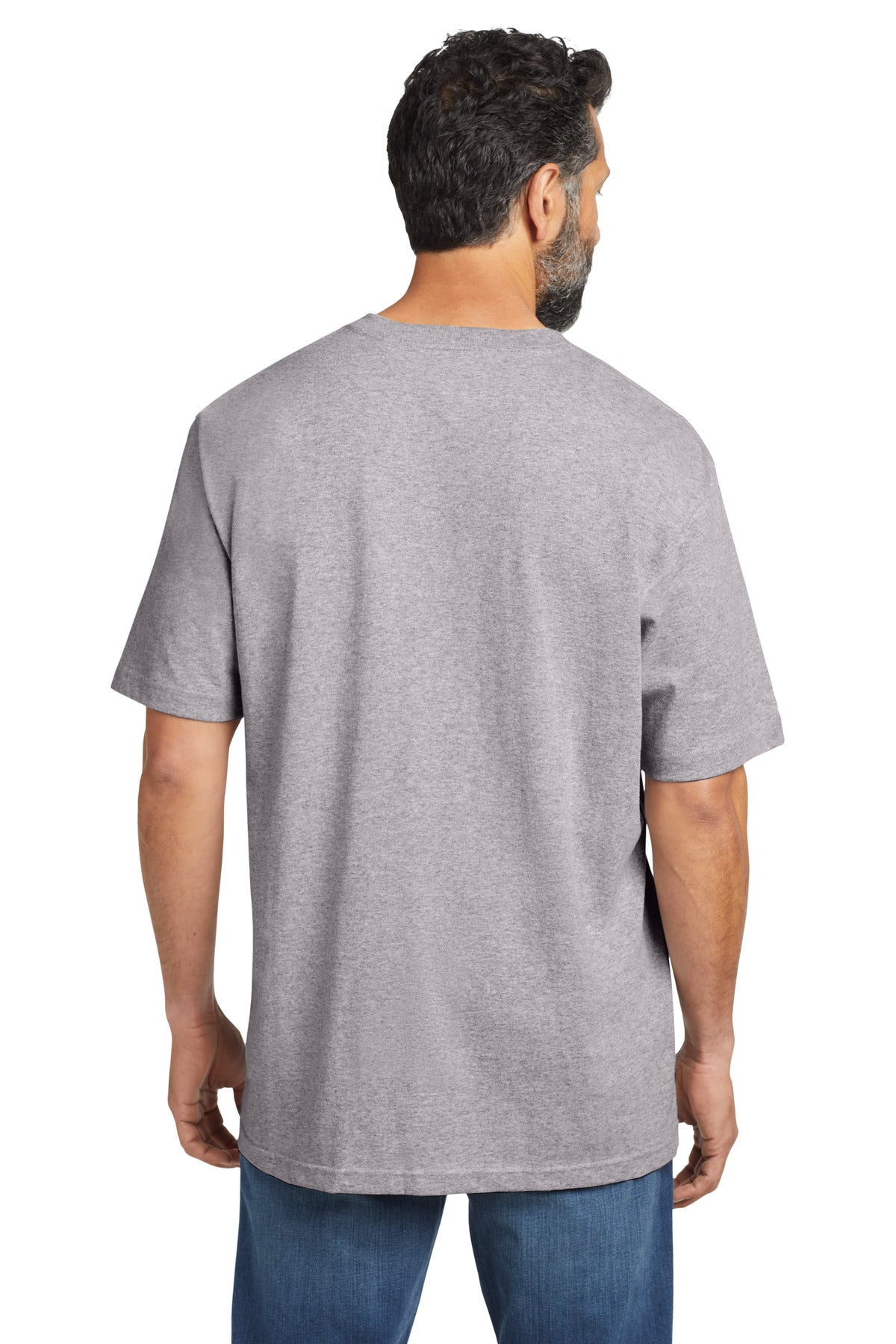 Carhartt Tall Workwear Pocket Short Sleeve T-Shirt - Heather Grey - back