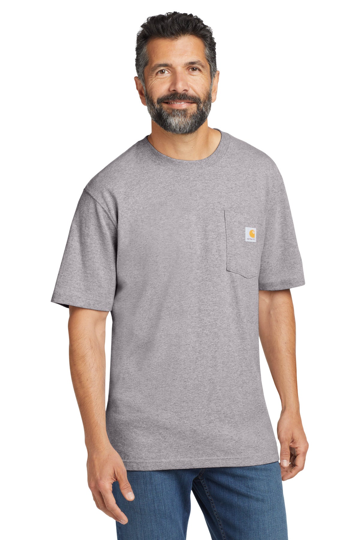 Carhartt Tall Workwear Pocket Short Sleeve T-Shirt - Heather Grey - front