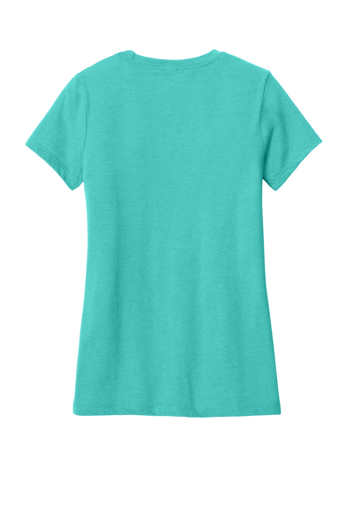 District Women's Perfect Blend CVC Tee - Aqua Heather - flat back