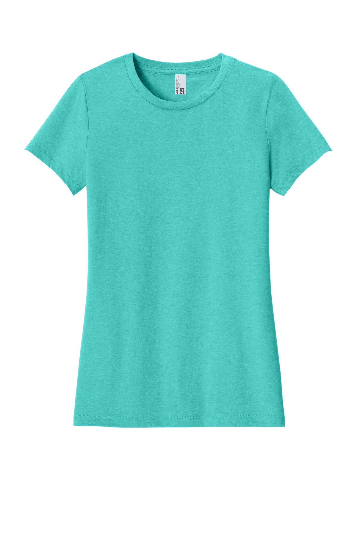 District Women's Perfect Blend CVC Tee - Aqua Heather - flat front