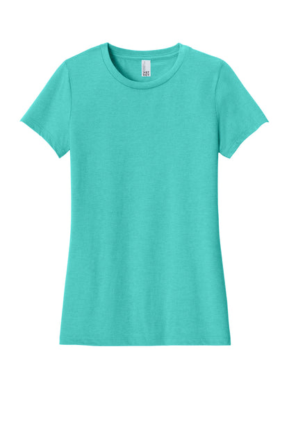 District Women's Perfect Blend CVC Tee - Aqua Heather - flat front