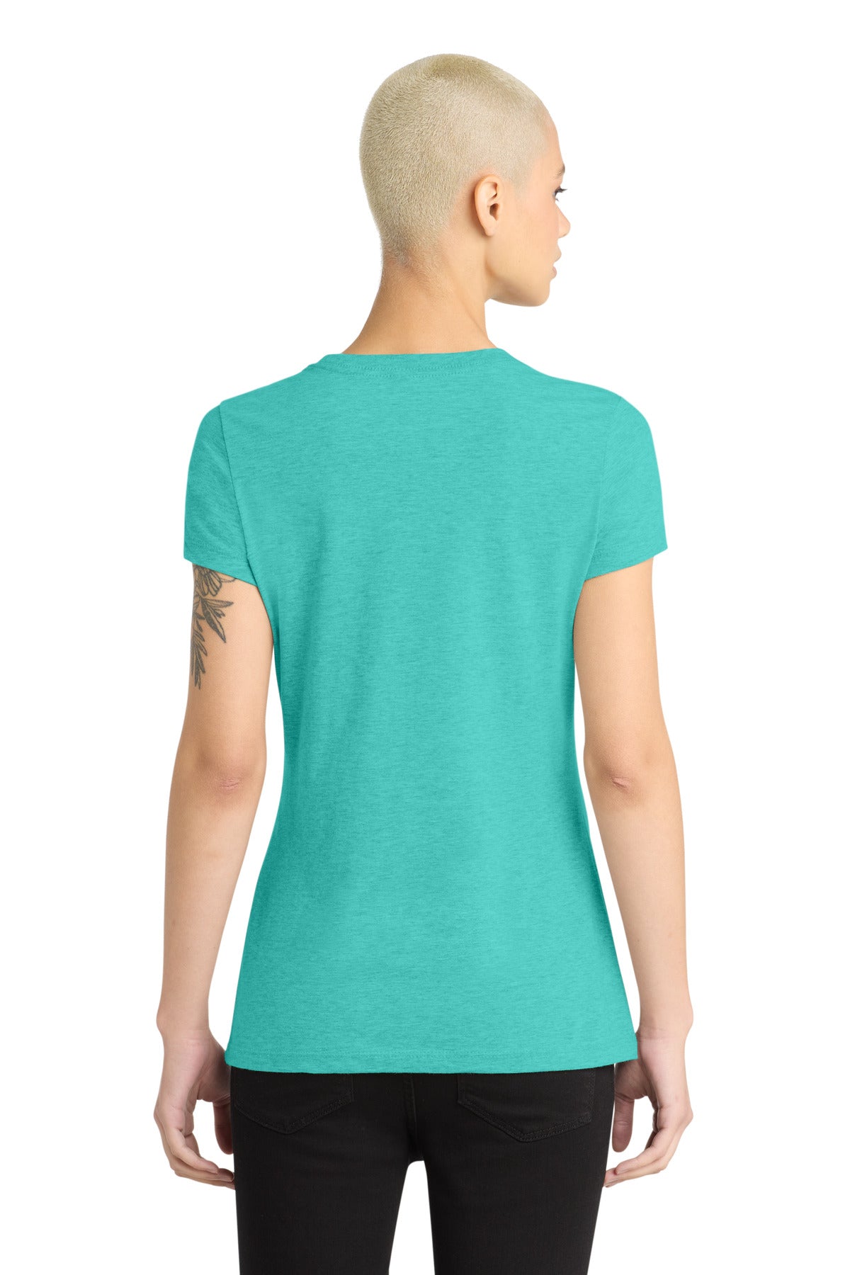 District Women's Perfect Blend CVC Tee - Aqua Heather - back