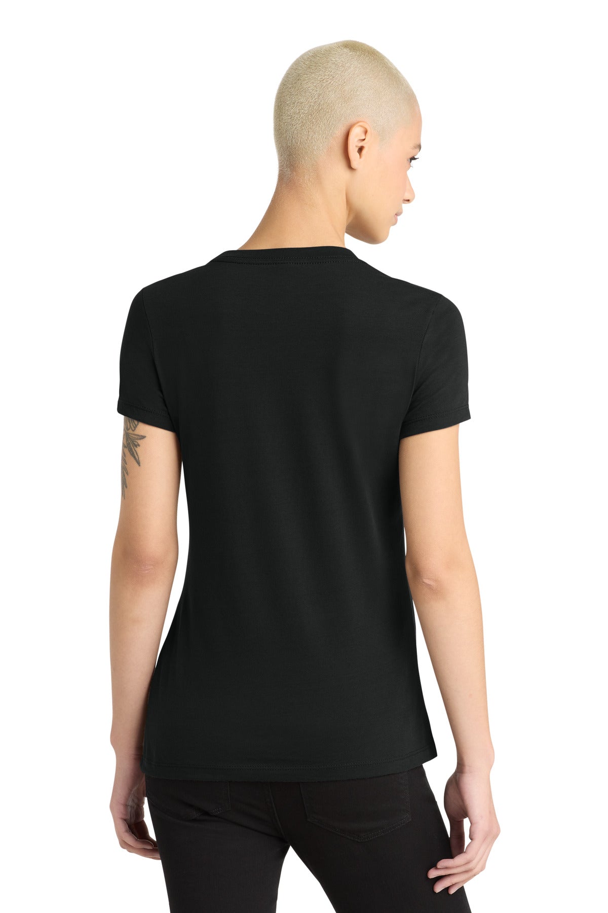 District Women's Perfect Blend CVC Tee - Black - back
