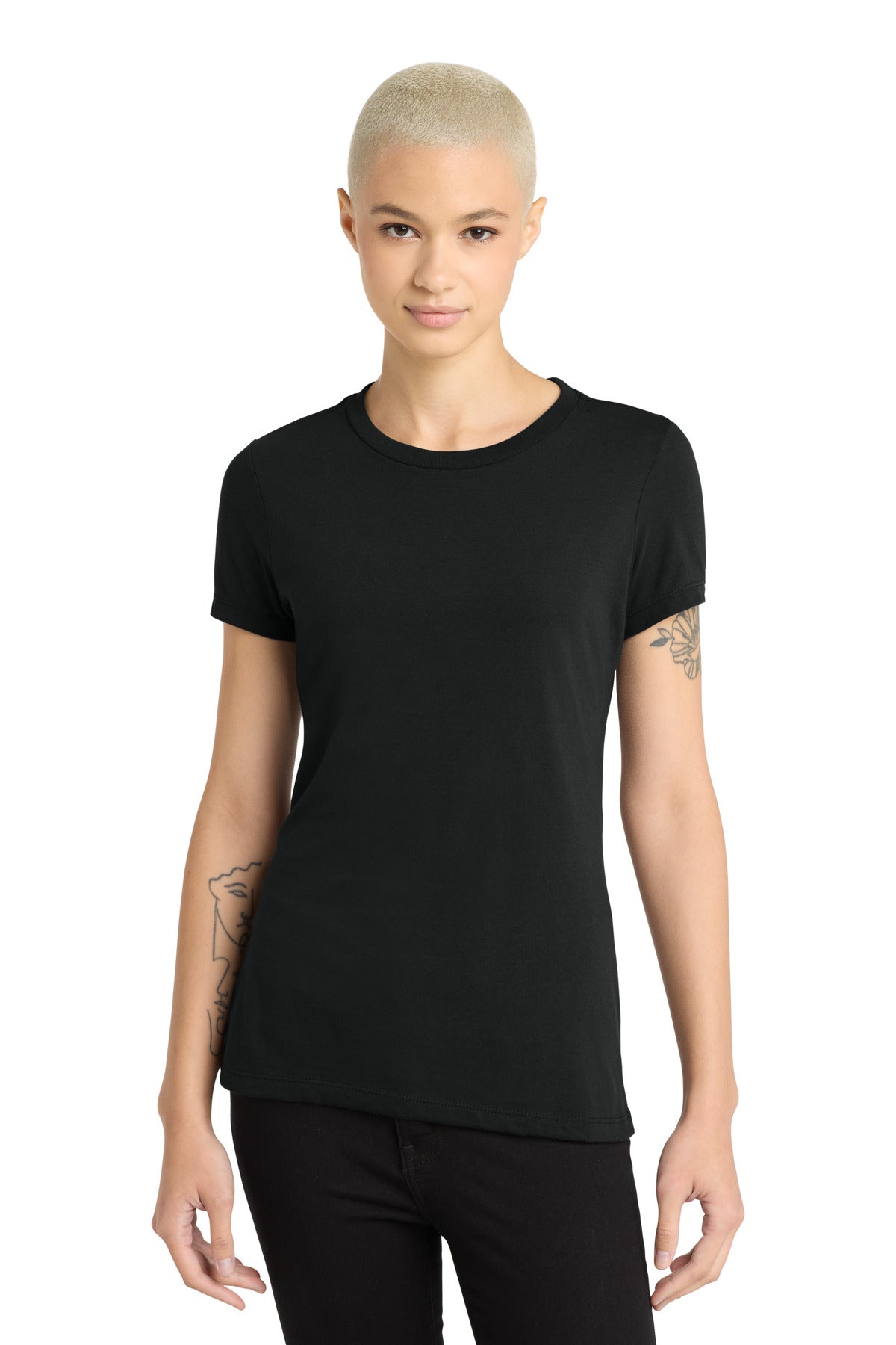 District Women's Perfect Blend CVC Tee - Black - front